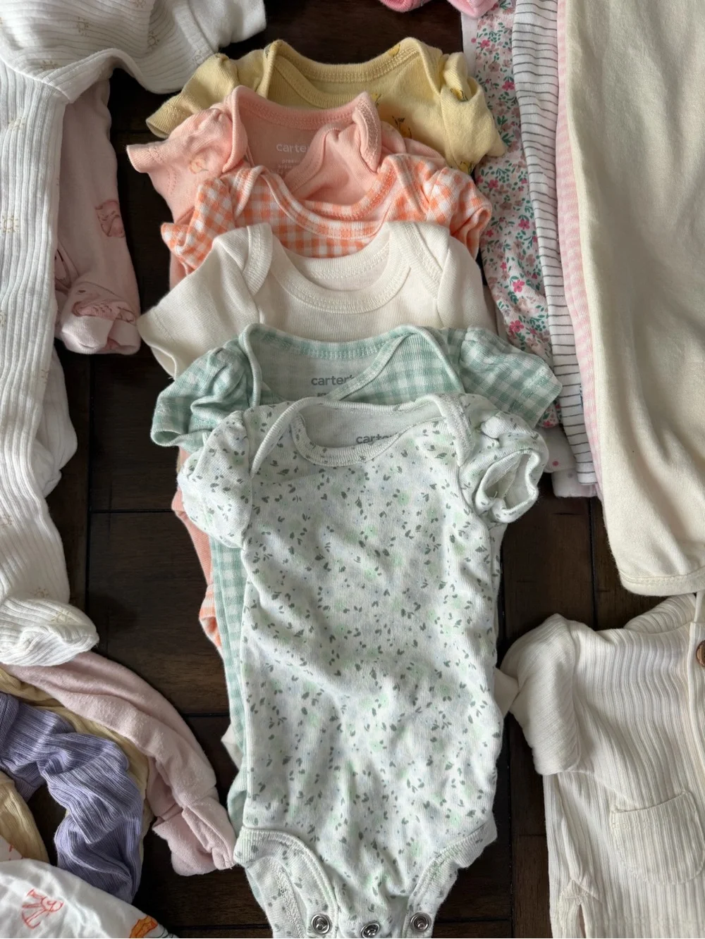 Mixed Baby PREEMIE one-Piece and Sleepwear Set in Cream, Pink, Yellow, Lavender